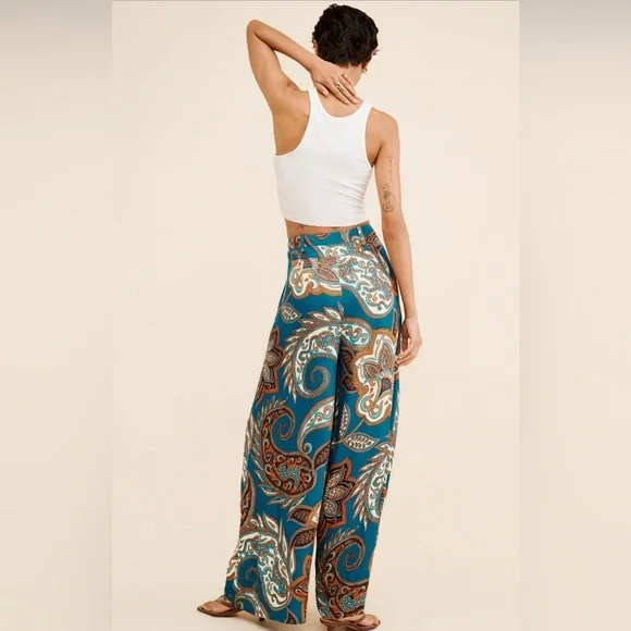 Farm Rio Leopard Paisley Pants, Various Sizes NWOT - Picture 2 of 5